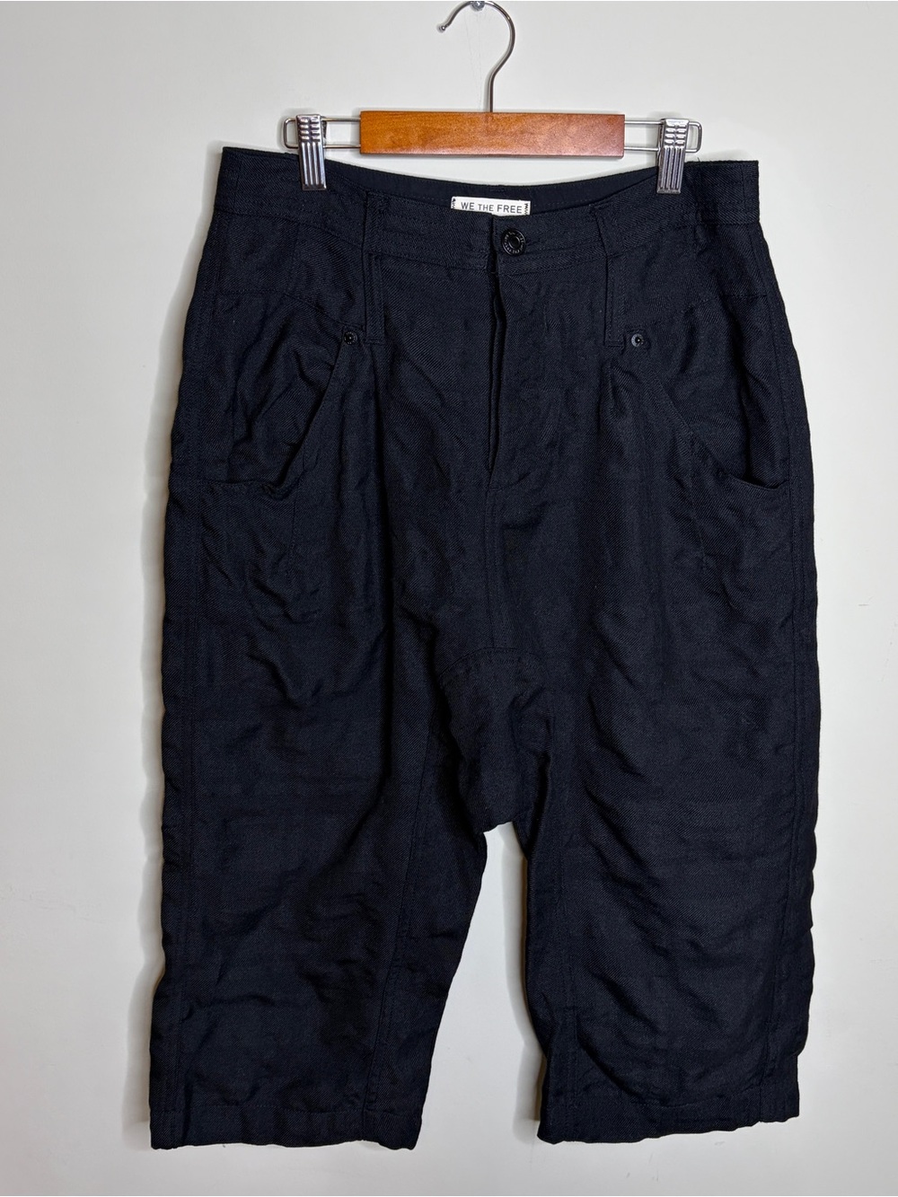 We The Free Wide Leg Black Cropped Pants Size 4